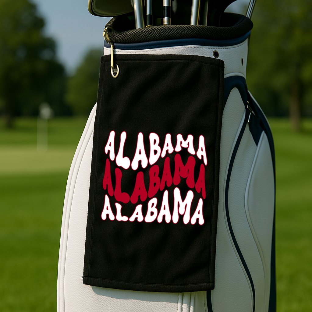 Alabama Retro Wave Golf Towel