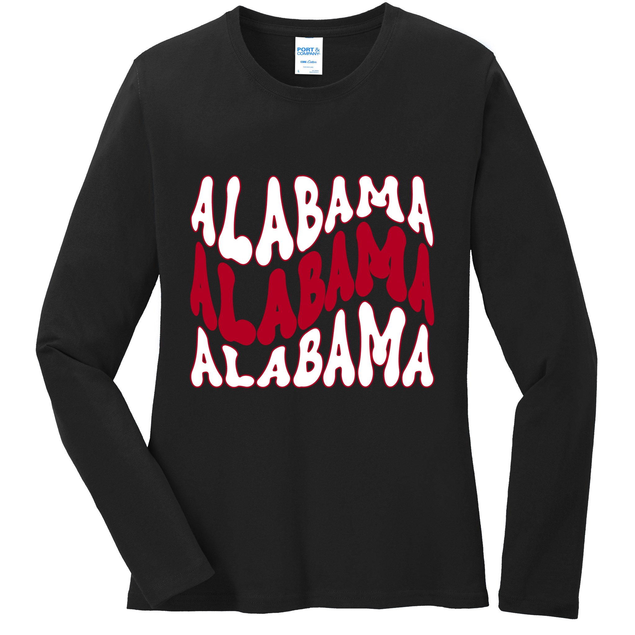 Alabama Retro Wave Ladies Long Sleeve Shirt