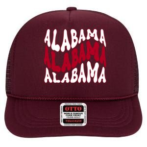 Alabama Retro Wave High Crown Mesh Back Trucker Hat