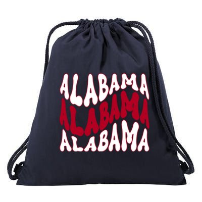 Alabama Retro Wave Drawstring Bag