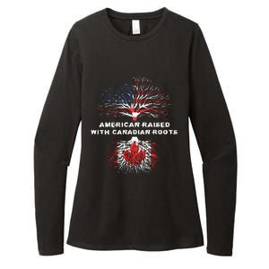 American Raised With Canadian Roots Canada Womens CVC Long Sleeve Shirt