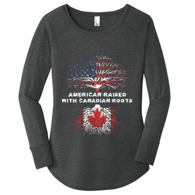American Raised With Canadian Roots Canada Women's Perfect Tri Tunic Long Sleeve Shirt