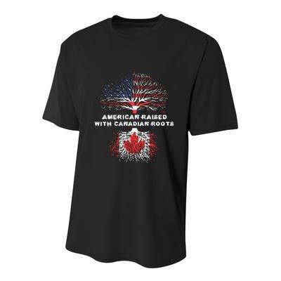 American Raised With Canadian Roots Canada Youth Performance Sprint T-Shirt