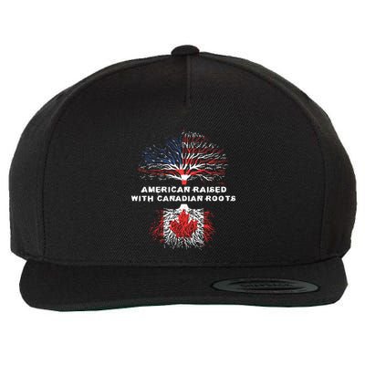 American Raised With Canadian Roots Canada Wool Snapback Cap