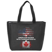American Raised With Canadian Roots Canada Zip Tote Bag