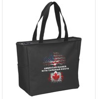 American Raised With Canadian Roots Canada Zip Tote Bag