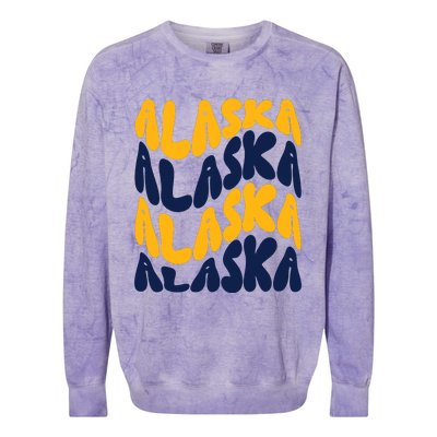 Alaska Retro Wave Colorblast Crewneck Sweatshirt