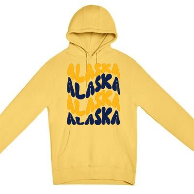 Alaska Retro Wave Premium Pullover Hoodie