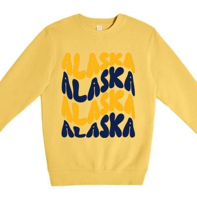 Alaska Retro Wave Premium Crewneck Sweatshirt