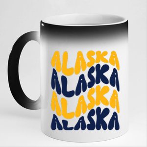 Alaska Retro Wave 11oz Black Color Changing Mug