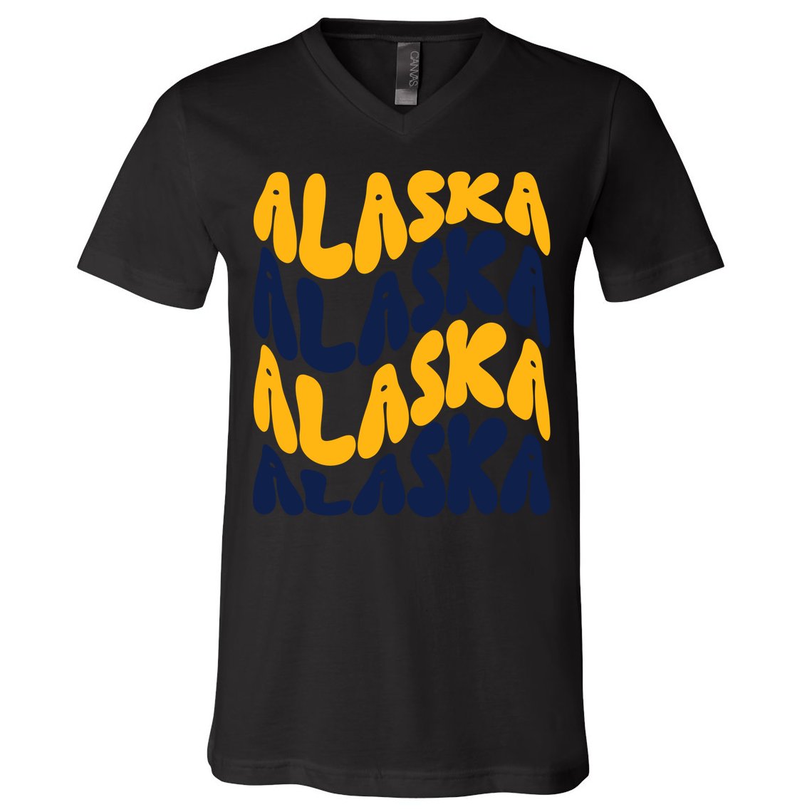 Alaska Retro Wave V-Neck T-Shirt