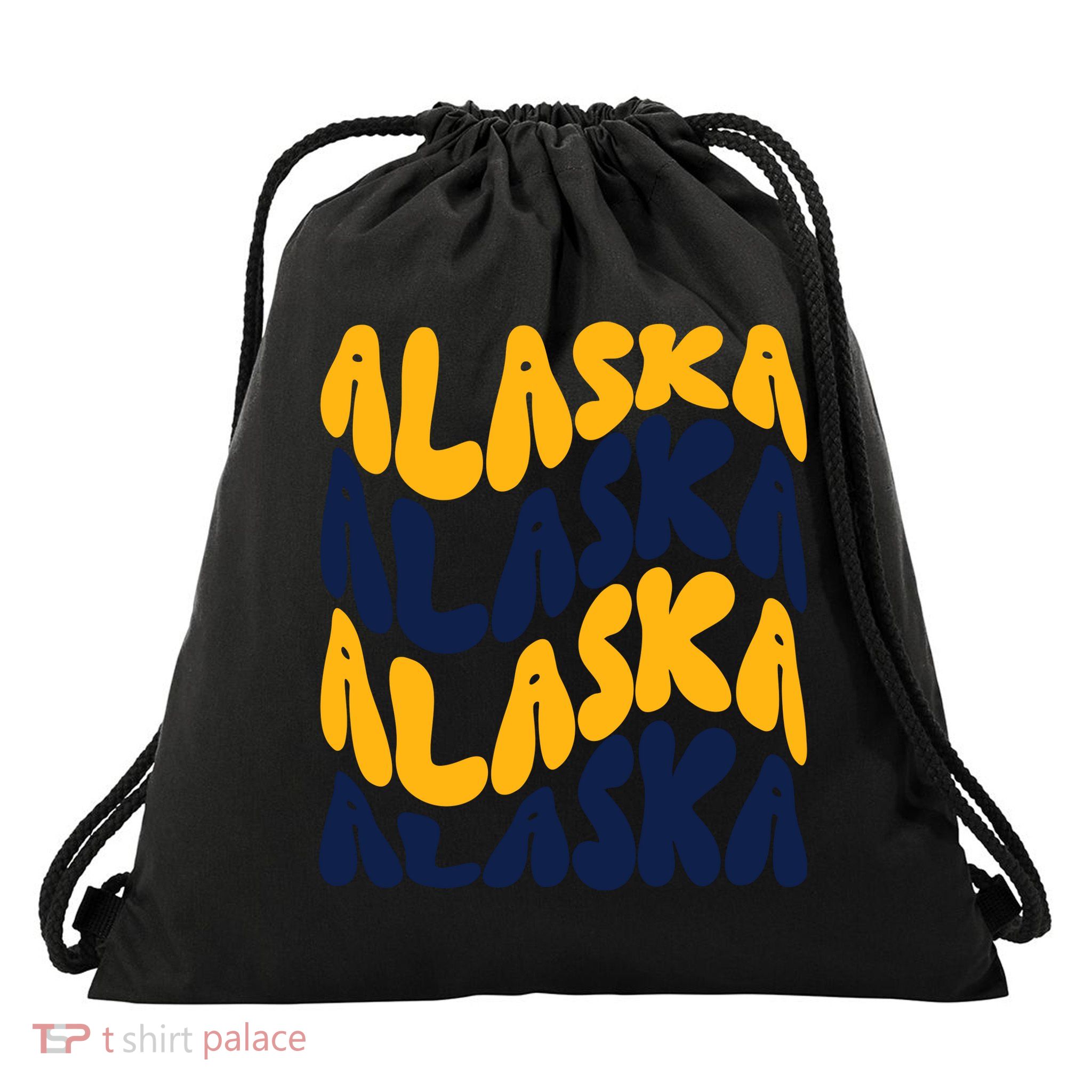 Alaska Retro Wave Drawstring Bag