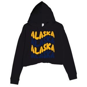 Alaska Retro Wave Crop Fleece Hoodie