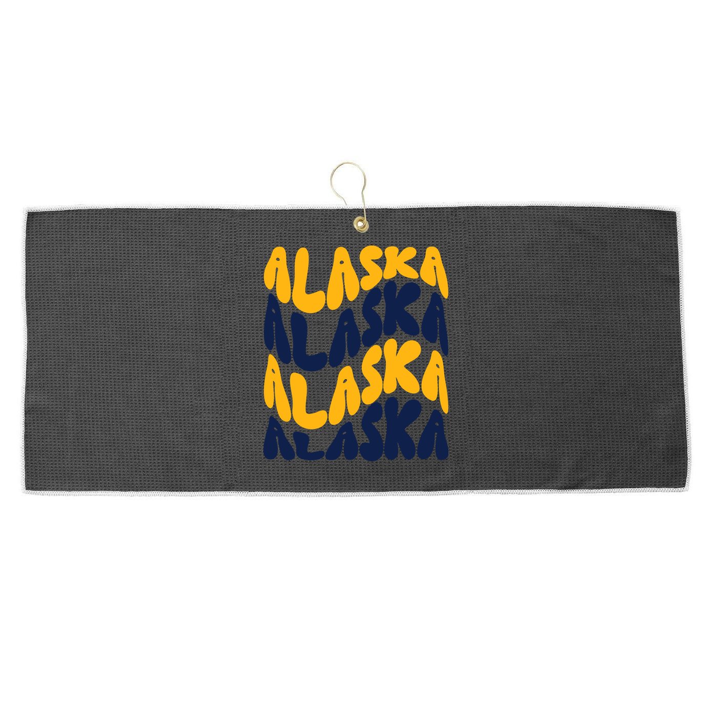 Alaska Retro Wave Large Microfiber Waffle Golf Towel