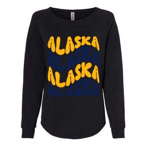 Alaska Retro Wave Womens California Wash Sweatshirt