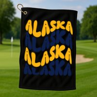 Alaska Retro Wave Golf Towel