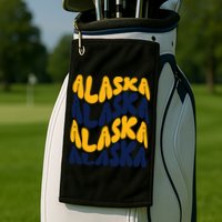 Alaska Retro Wave Golf Towel