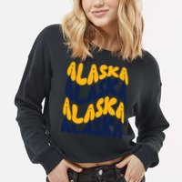 Alaska Retro Wave Cropped Pullover Crew