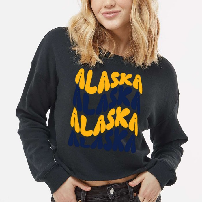 Alaska Retro Wave Cropped Pullover Crew