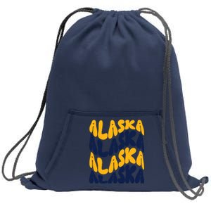 Alaska Retro Wave Sweatshirt Cinch Pack Bag