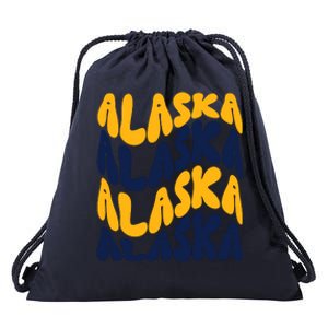 Alaska Retro Wave Drawstring Bag