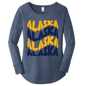 Alaska Retro Wave Women's Perfect Tri Tunic Long Sleeve Shirt