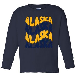 Alaska Retro Wave Toddler Long Sleeve Shirt