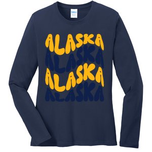 Alaska Retro Wave Ladies Long Sleeve Shirt