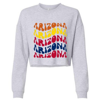 Arizona Retro Wave Cropped Pullover Crew