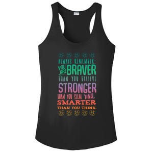 Always Remember You Are Braver Than You Believe Motivation Gift Ladies PosiCharge Competitor Racerback Tank