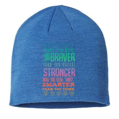 Always Remember You Are Braver Than You Believe Motivation Gift Sustainable Beanie