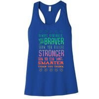 Always Remember You Are Braver Than You Believe Motivation Gift Women's Racerback Tank