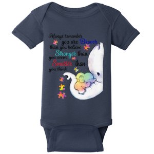 Always Remember You Are Braver Than You Believe Autism Baby Bodysuit