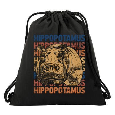 Animal Rights Zookeeper Africa Gift Idea Hippo Drawstring Bag