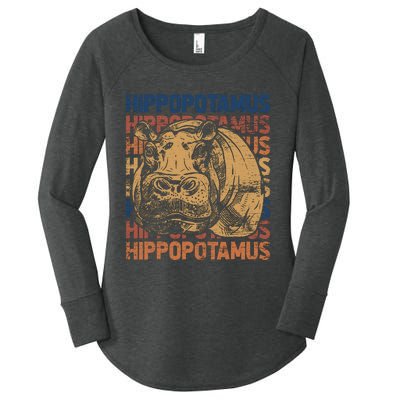 Animal Rights Zookeeper Africa Gift Idea Hippo Women's Perfect Tri Tunic Long Sleeve Shirt