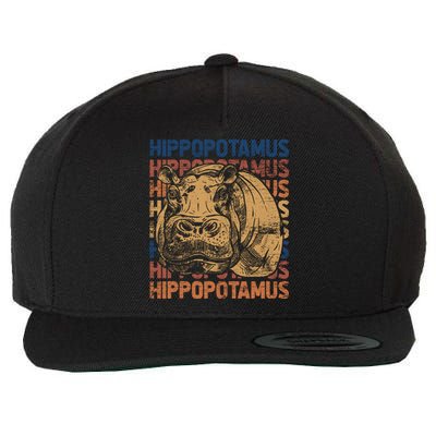 Animal Rights Zookeeper Africa Gift Idea Hippo Wool Snapback Cap