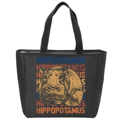 Animal Rights Zookeeper Africa Gift Idea Hippo Zip Tote Bag