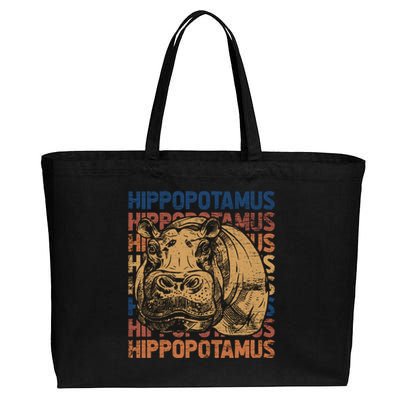 Animal Rights Zookeeper Africa Gift Idea Hippo Cotton Canvas Jumbo Tote