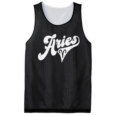 Aries Retro Zodiac Astrology Horoscope Aries Mesh Reversible Basketball Jersey Tank