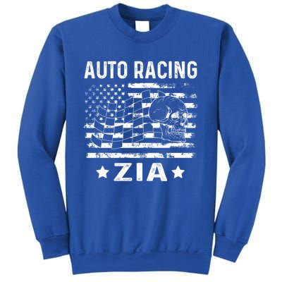 Auto Racing Zia Aunt Usa Flag 4th Of July Gift Sweatshirt