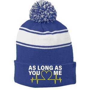 As Long As You Love Me Stripe Pom Pom Beanie