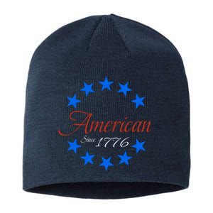 American Since 1776 Patriotic American We The People 1776 Conservative Sustainable Beanie