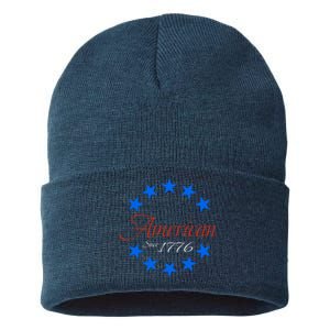 American Since 1776 Patriotic American We The People 1776 Conservative Sustainable Knit Beanie