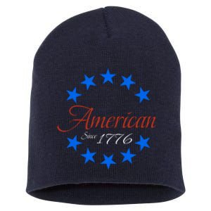 American Since 1776 Patriotic American We The People 1776 Conservative Short Acrylic Beanie