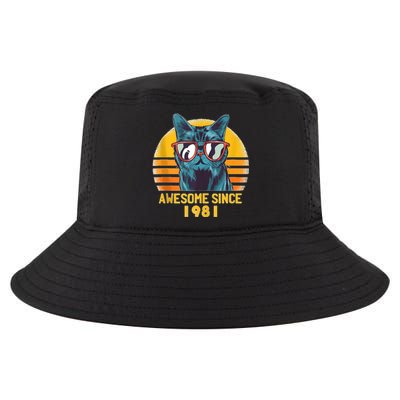 Awesome Since 1981 42th Birthday Cute Cat 42 Year Old Cool Comfort Performance Bucket Hat