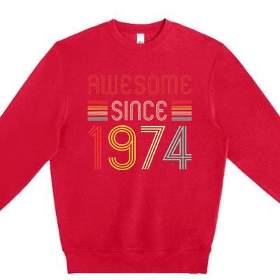 Awesome Since 1974 49th Birthday 49 Year Old Premium Crewneck Sweatshirt