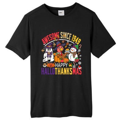 Awesome Since 1949 75th Birthday Funny Hallothanksmas Cute Gift Tall Fusion ChromaSoft Performance T-Shirt