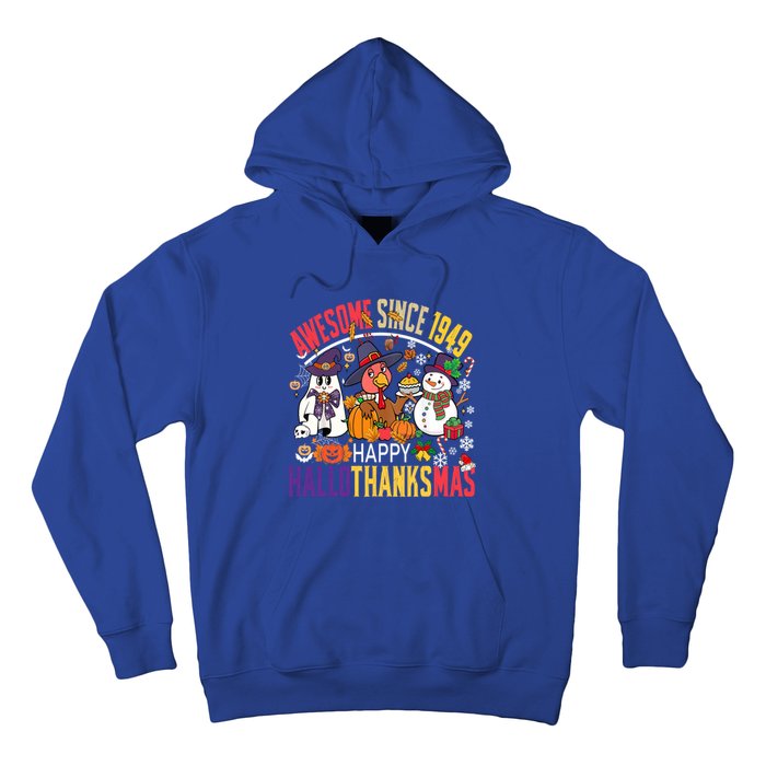 Awesome Since 1949 75th Birthday Funny Hallothanksmas Cute Gift Hoodie