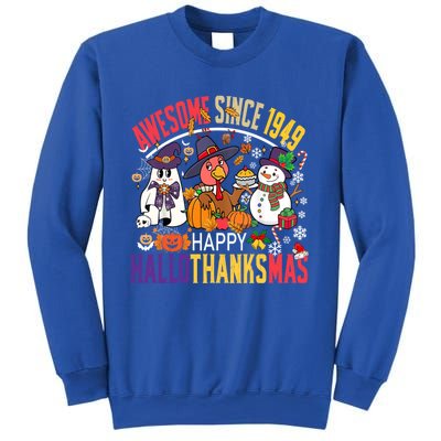 Awesome Since 1949 75th Birthday Funny Hallothanksmas Cute Gift Sweatshirt