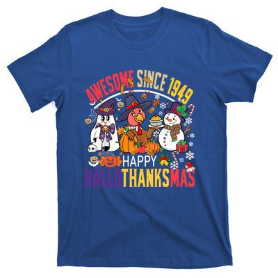 Awesome Since 1949 75th Birthday Funny Hallothanksmas Cute Gift T-Shirt